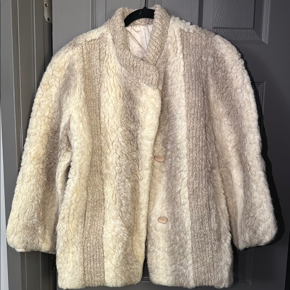 Plush Cream Teddy Jacket with Oversized Silhouette